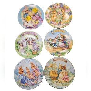 Avon Vintage Easter Small Plates Set of 6 Porcelain